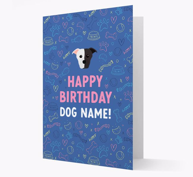 Happy Birthday Treats Pattern: Personalized {breedFullName} Card